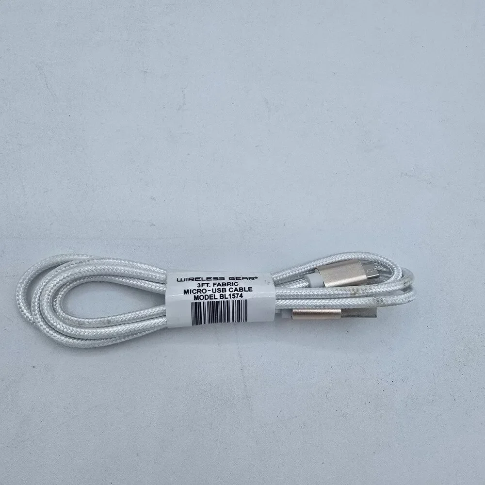 Wireless Gear 3FT Micro USB Fabric Cable - White